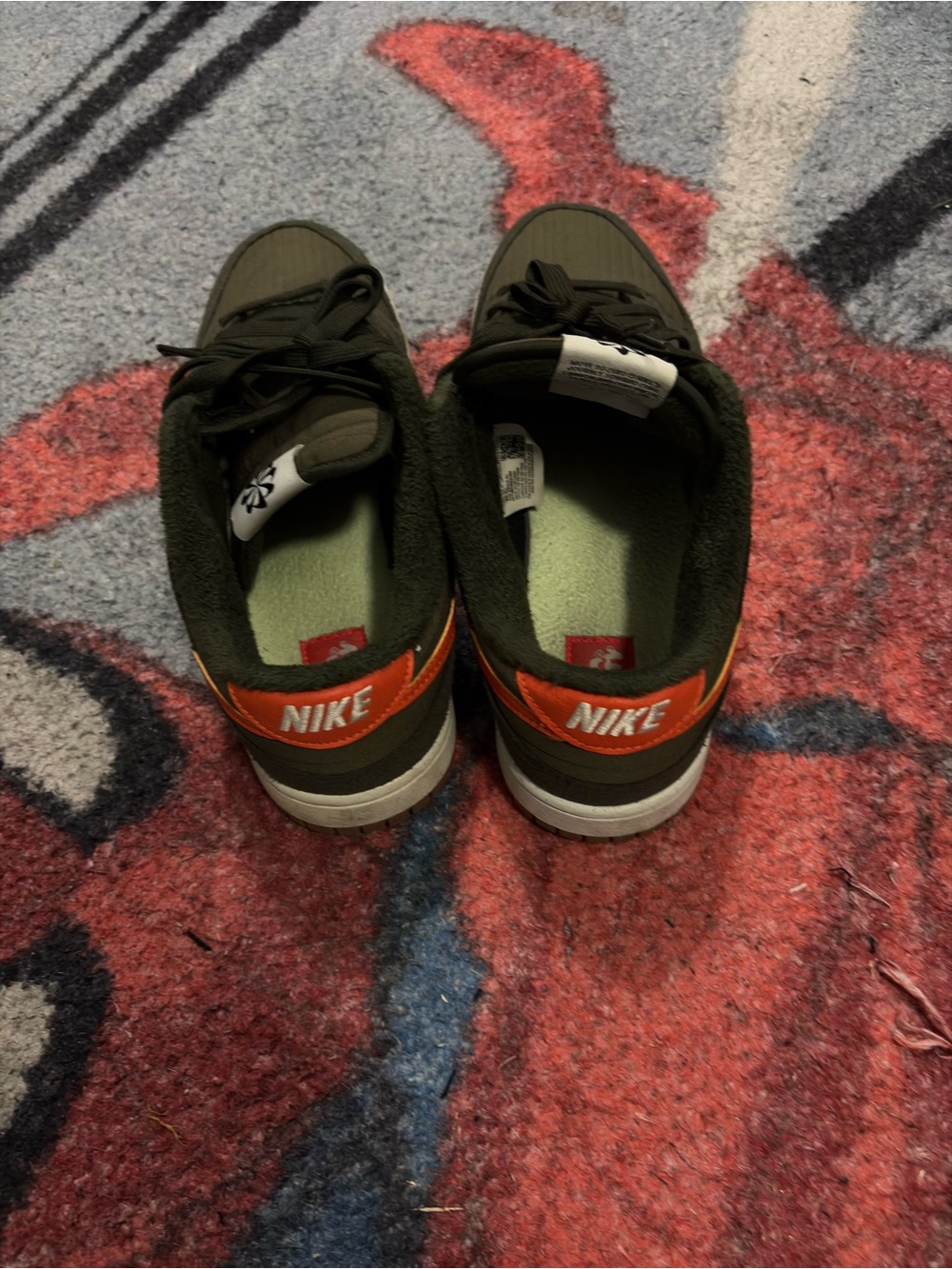 Nike Men's Low-Top Sneakers in Olive and Orange Accent